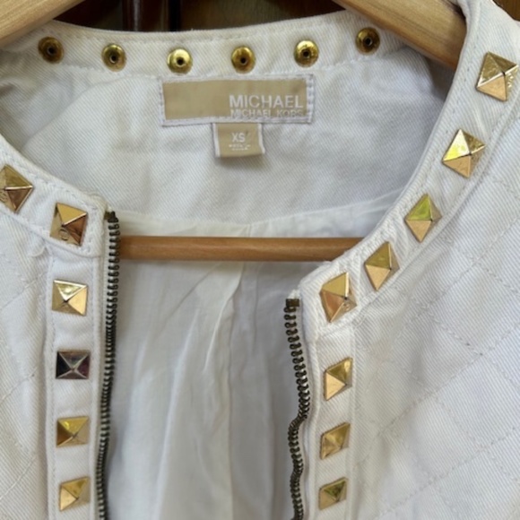 Michael Koss White Denim Jacket, Sz XS - Picture 5 of 9